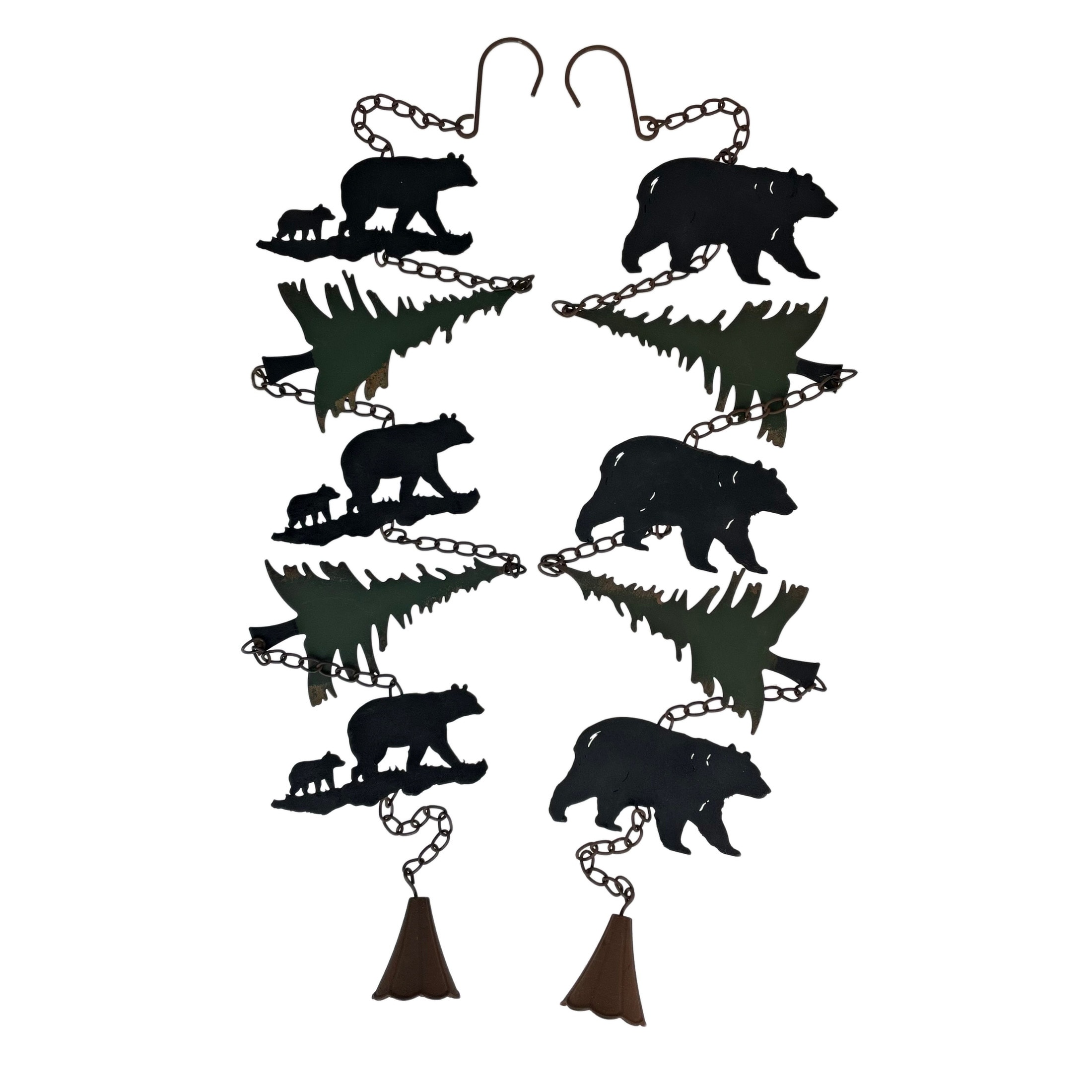 Set Of 2 Rain Chains With Bears And Trees, 52-Inch, Decorative - 4 X 52 X 0.25 inches