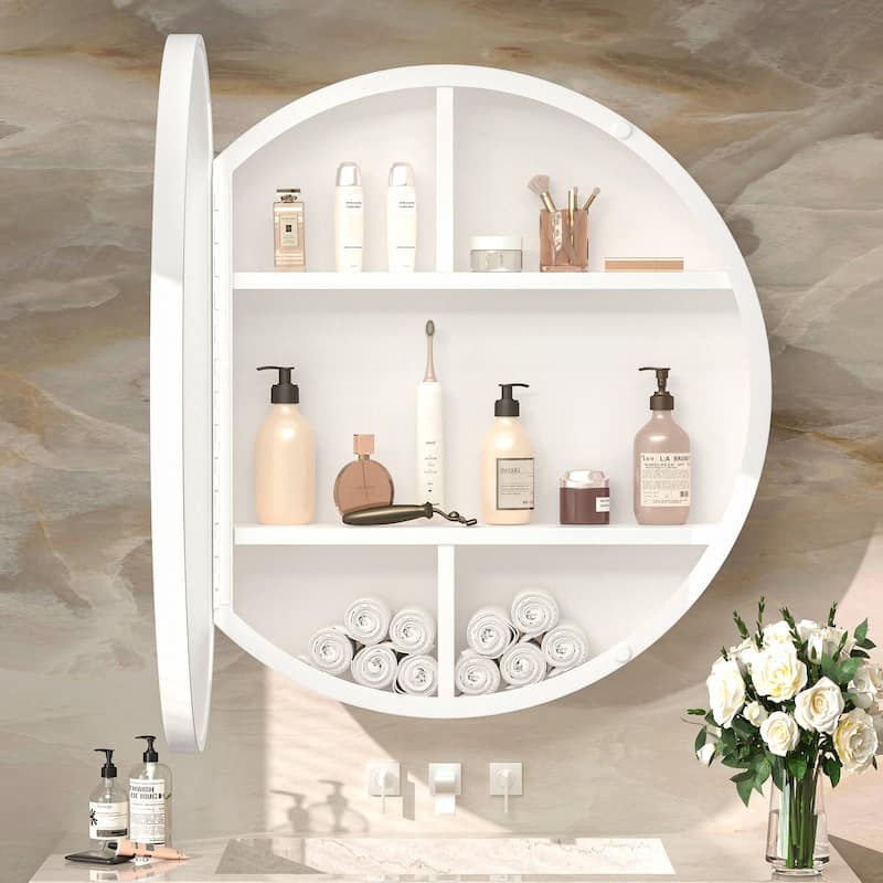 TokeShimi Round Medicine Cabinet with Mirror for Vanity