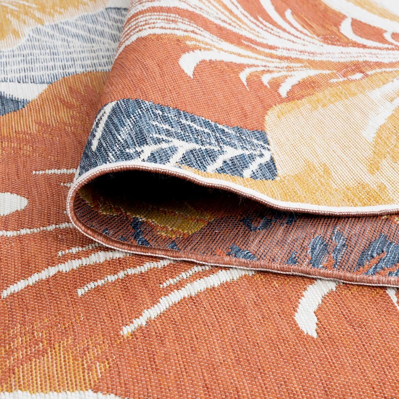 Alfresco Nautical & Coastal Floral & Botanical Reversible Indoor/Outdoor Area Rug