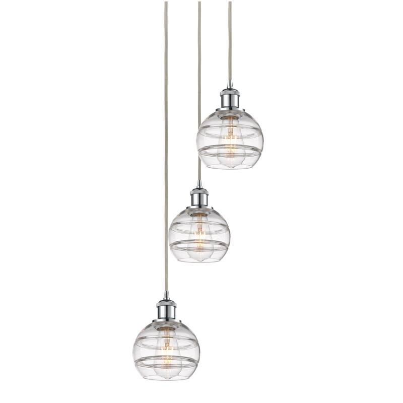 Innovations Lighting 113B-3P-24-12 Rochester Pendant Rochester 3 Light - Polished Chrome / Clear