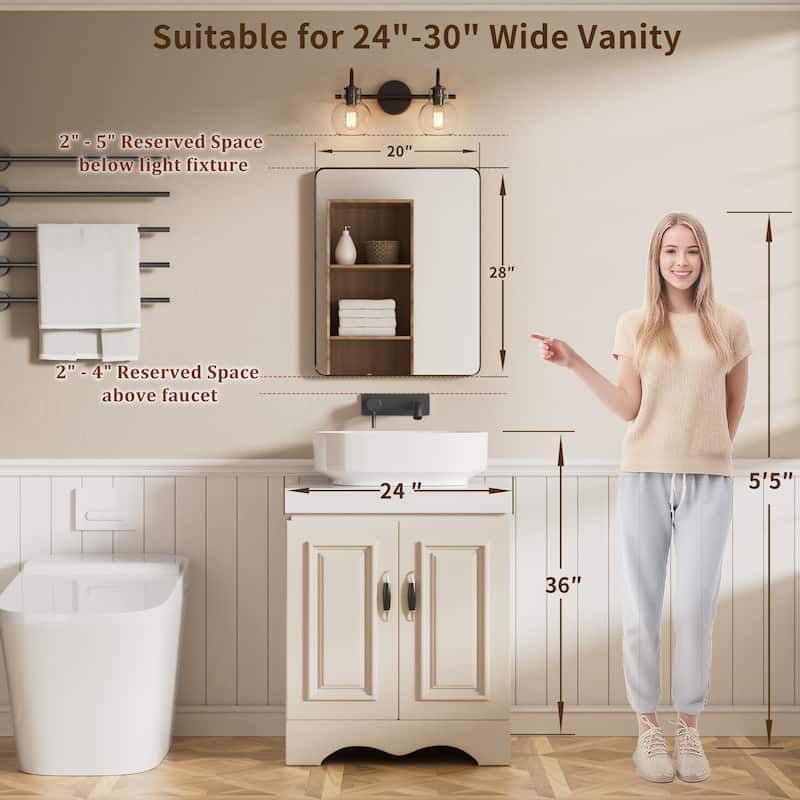 Modern Rounded Rectangle Metal Frame Wall Mirror