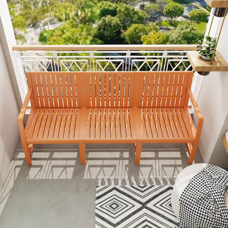 1-Piece Indoor/Outdoor Furniture 3-Seater Sofa Waterproof PP Material - Easy Assembly Patio Conversation Set