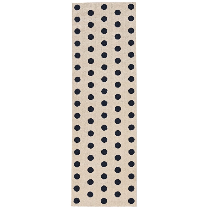 Allegra Blount Polka Dot Area Rug - 2'6" x 8' - Blue/Ivory