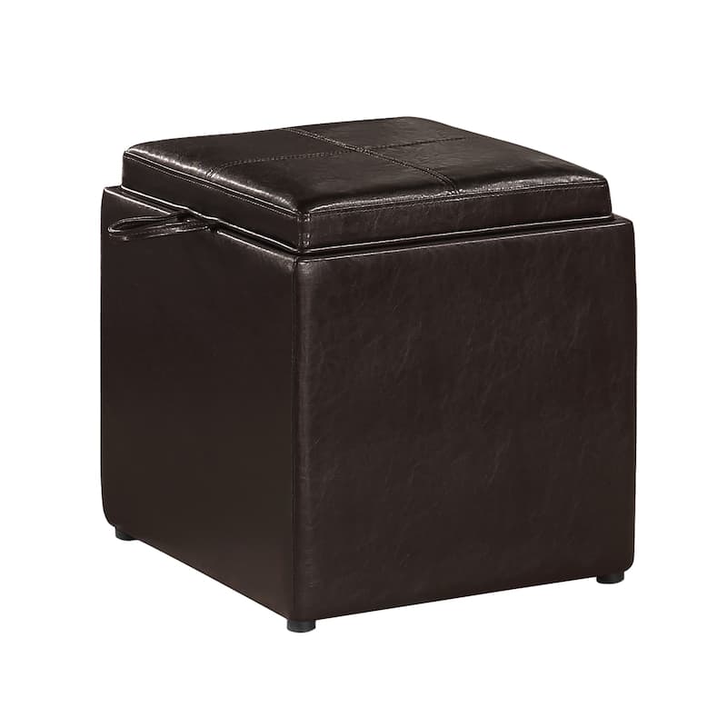 Convenience Concepts Designs4Comfort Park Avenue Single Ottoman with Stool and Reversible Tray
