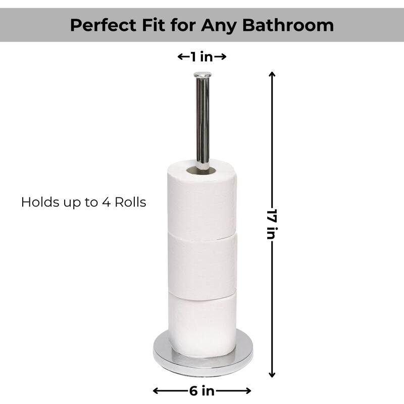 Silver Toilet Paper Holder Stand