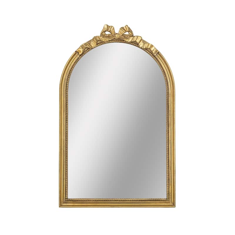 23.6" x 37.3" Baroque Style Gold Arch Mirror