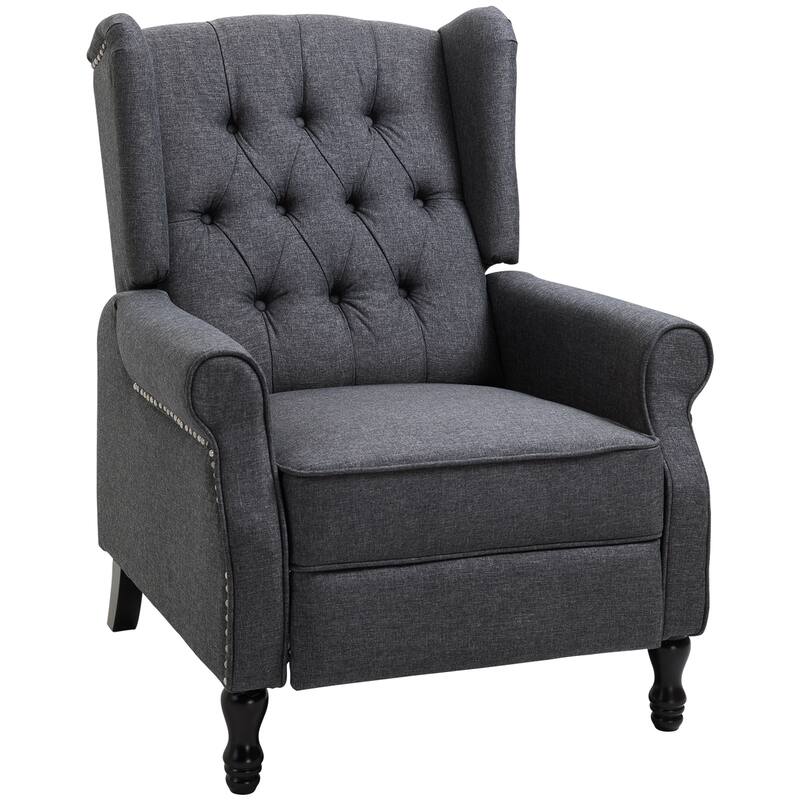 26" Tufted Recliner Chair with Footrest