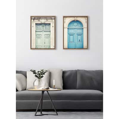 Kate and Laurel Sylvie Parisian Door Canvas Set by Caroline Mint