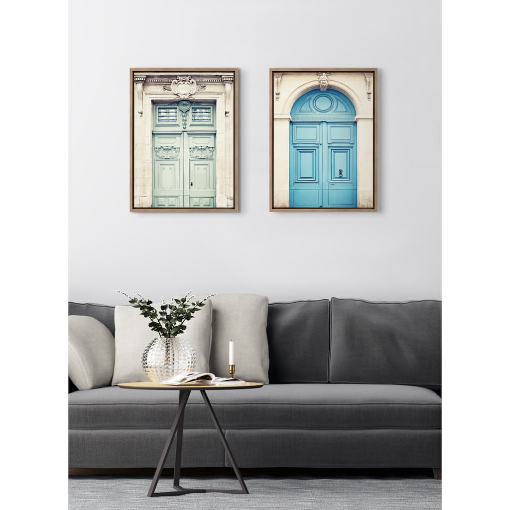 Kate and Laurel Sylvie Parisian Door Canvas Set by Caroline Mint