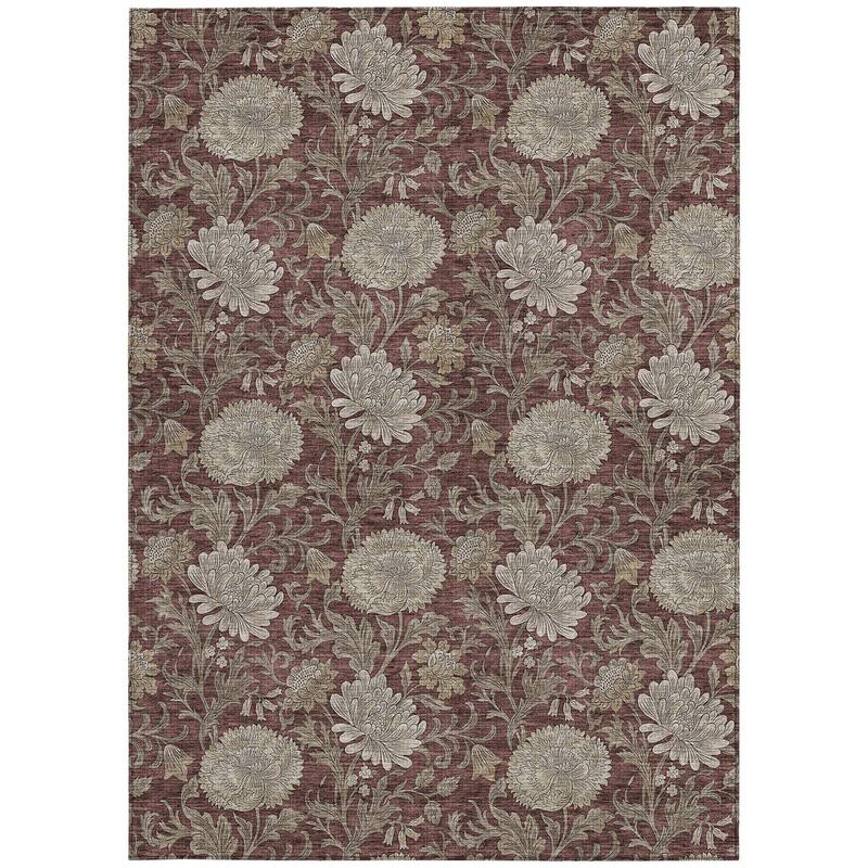 HomeRoots Floral Transitional Rectangle Outdoor Rug