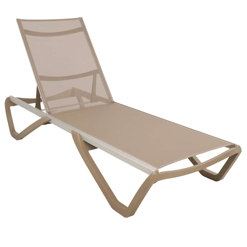 Furnish Theory Seabreeze Deck Patio Sunlounger Sun Lounger Lounge Chair Sling Chaise Lounger (Various Frame & Mesh Colors)