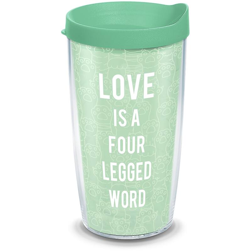 Tervis Love is a Four Legged Word Made in USA Double Walled Insulated Travel Tumbler, Classic - 16oz