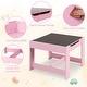 preview thumbnail 8 of 8, Gymax 3 in 1 Kids Wood Table Chairs Set w/ Storage Box Blackboard