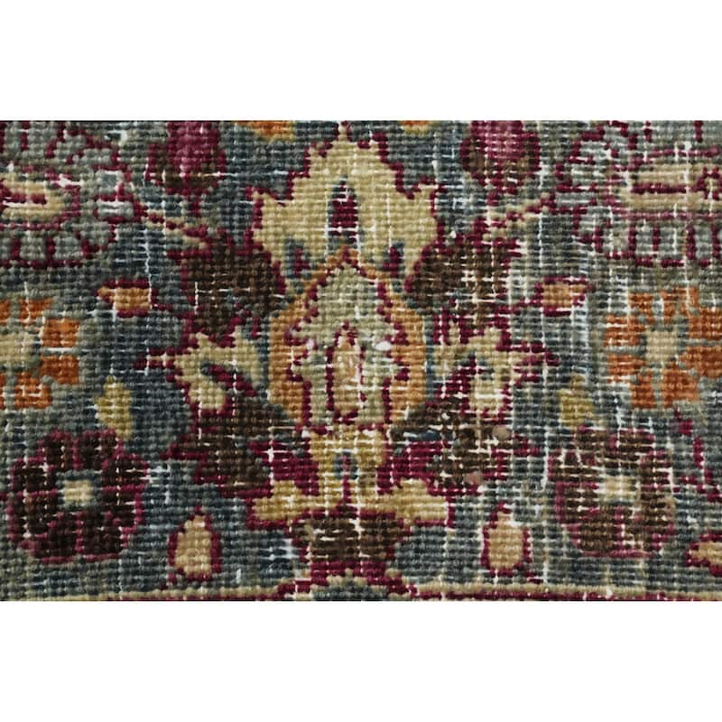 Hand Knotted Oriental 100% Wool Carpet Traditional Floral Pink Mashad Area Rug - 13' 5'' X 9' 6''
