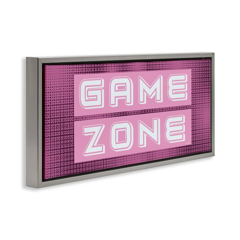 Stupell Retro Purple Game Zone Framed Floater Canvas Wall Art Design By Yass Naffas Designs
