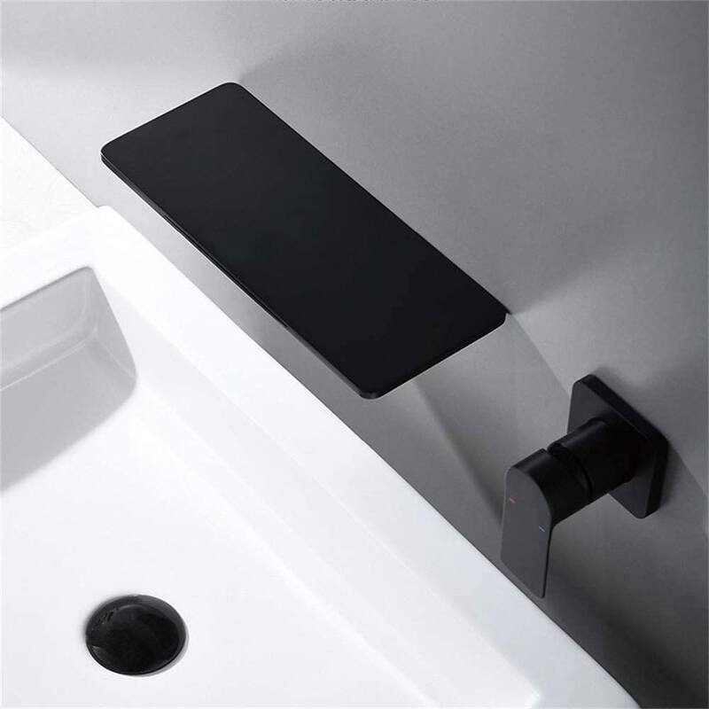 YASINU Waterfall Bathroom Sink Faucet 1- Handle Wall Mount Lavatory Faucet