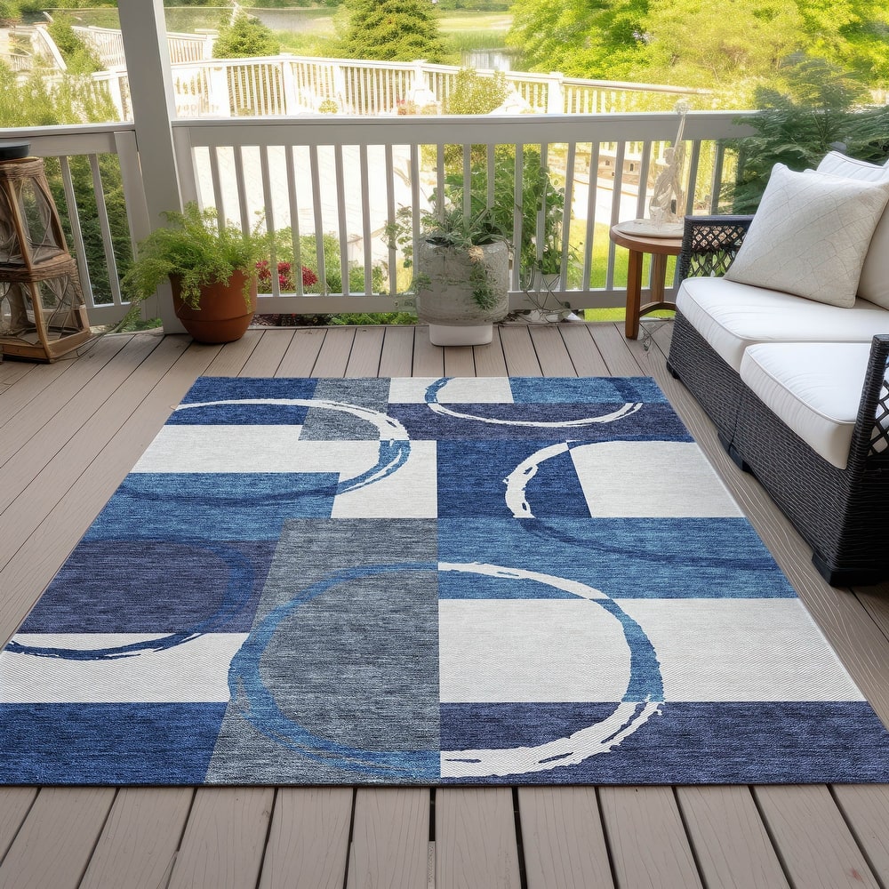 Machine Washable Indoor/ Outdoor Contemporary Chantille Rug
