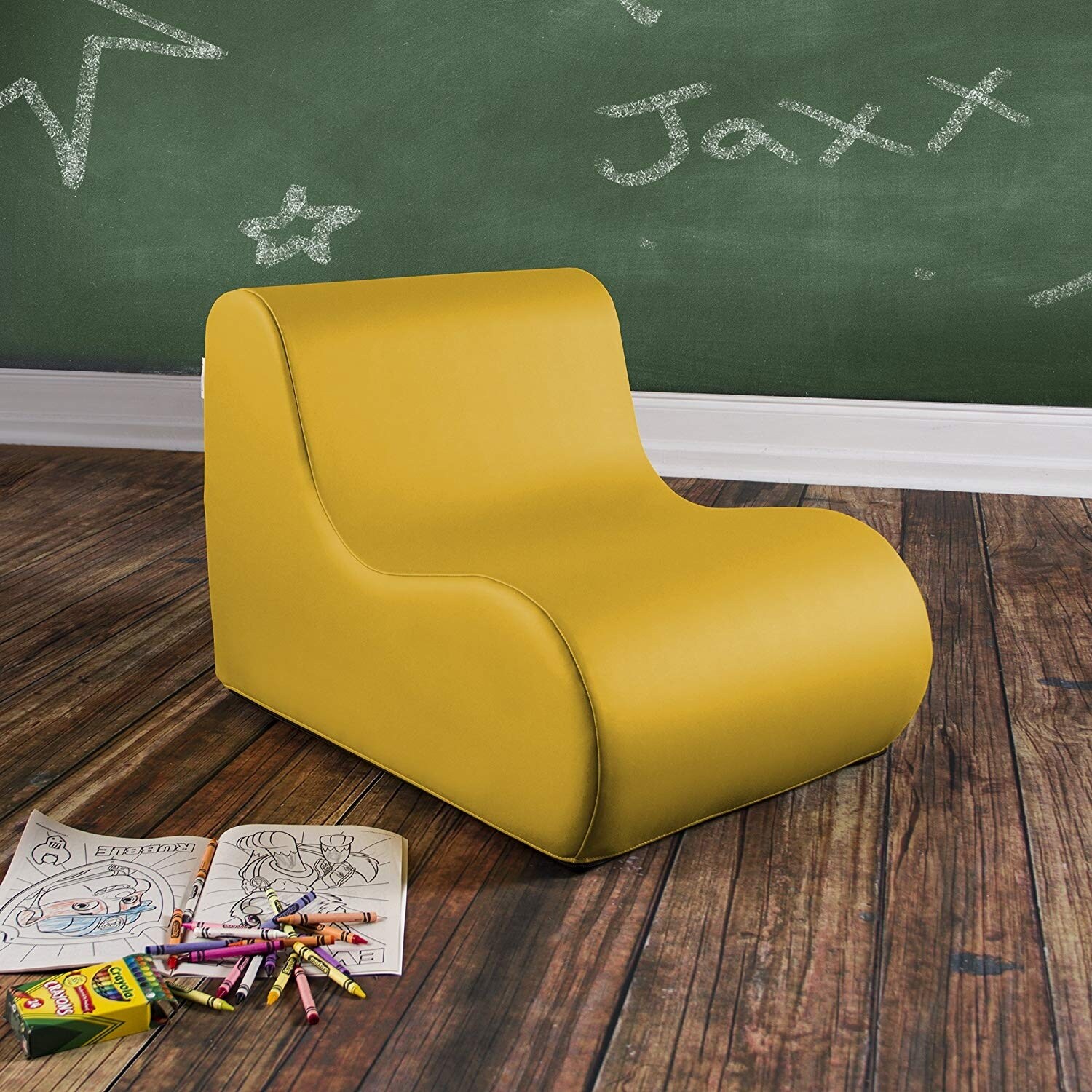 Jaxx Midtown Large Classroom Soft Foam Chair - Premium Vinyl Cover, Black