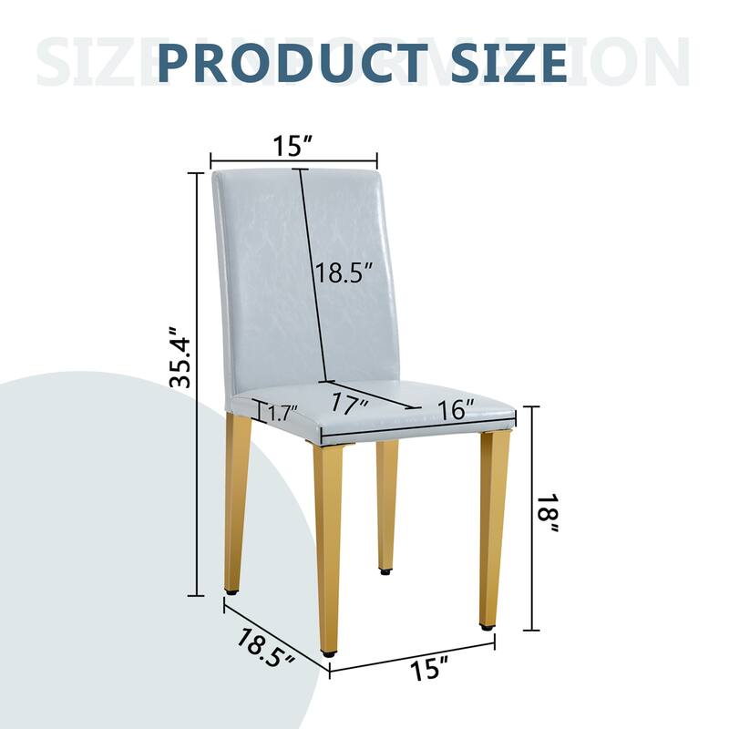 Dining Chair Leather Chair Light Gray Side Chair Office Chair Dressing Chair Set of 2 with Ergonomic Backrest