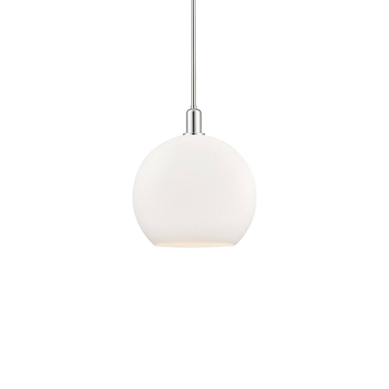 Innovations Lighting 716-1S-18-14 Athens Pendant Athens 14" Wide - Polished Nickel / Matte White