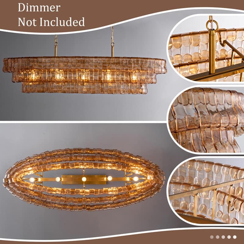 KAYLA 36 in. 6-Lights Gold Crystal Drum Chandelier