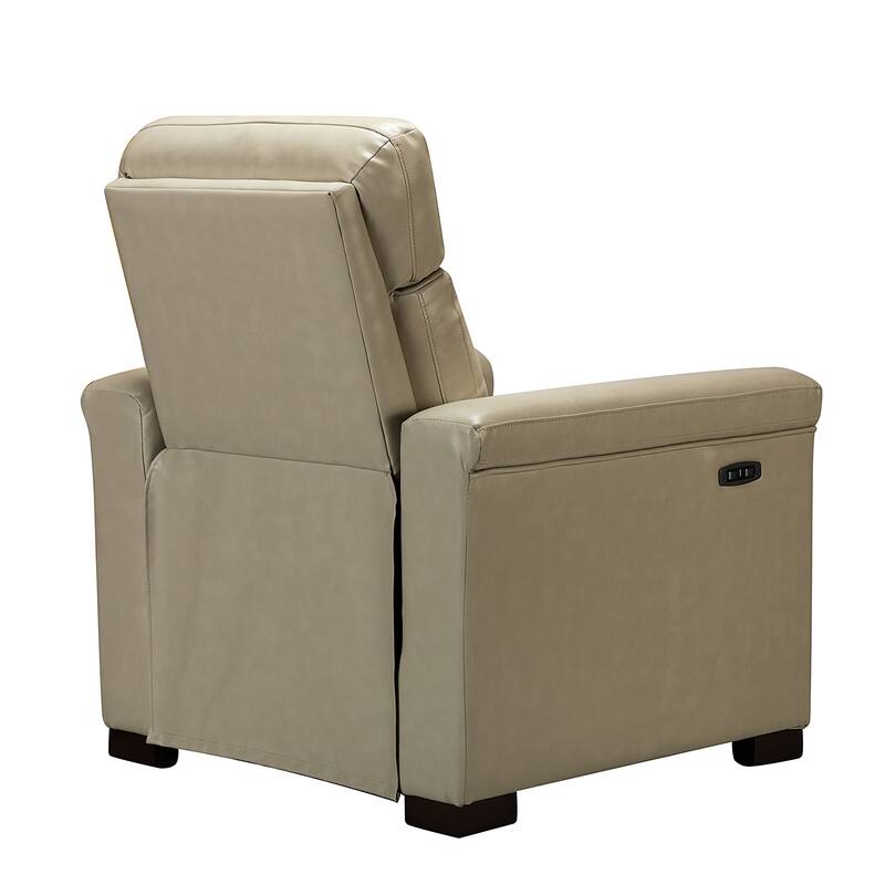 Alicia 34.65" Wide Contemporary Classic Genuine Leather Power Recliner With USB Port, Set of 2