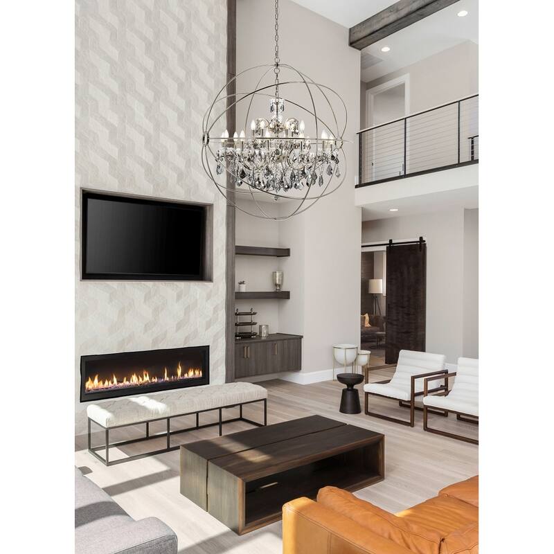 Royce Edge 18-Light Polished Nickel Chandelier