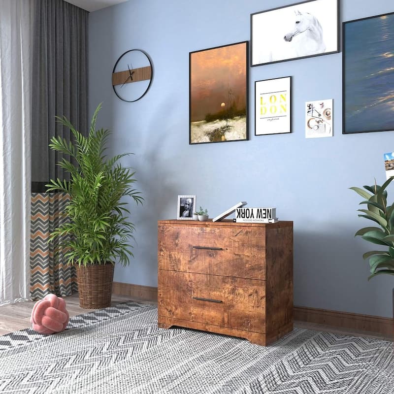 Modern Elegant Bedside Table With 2-Drawer