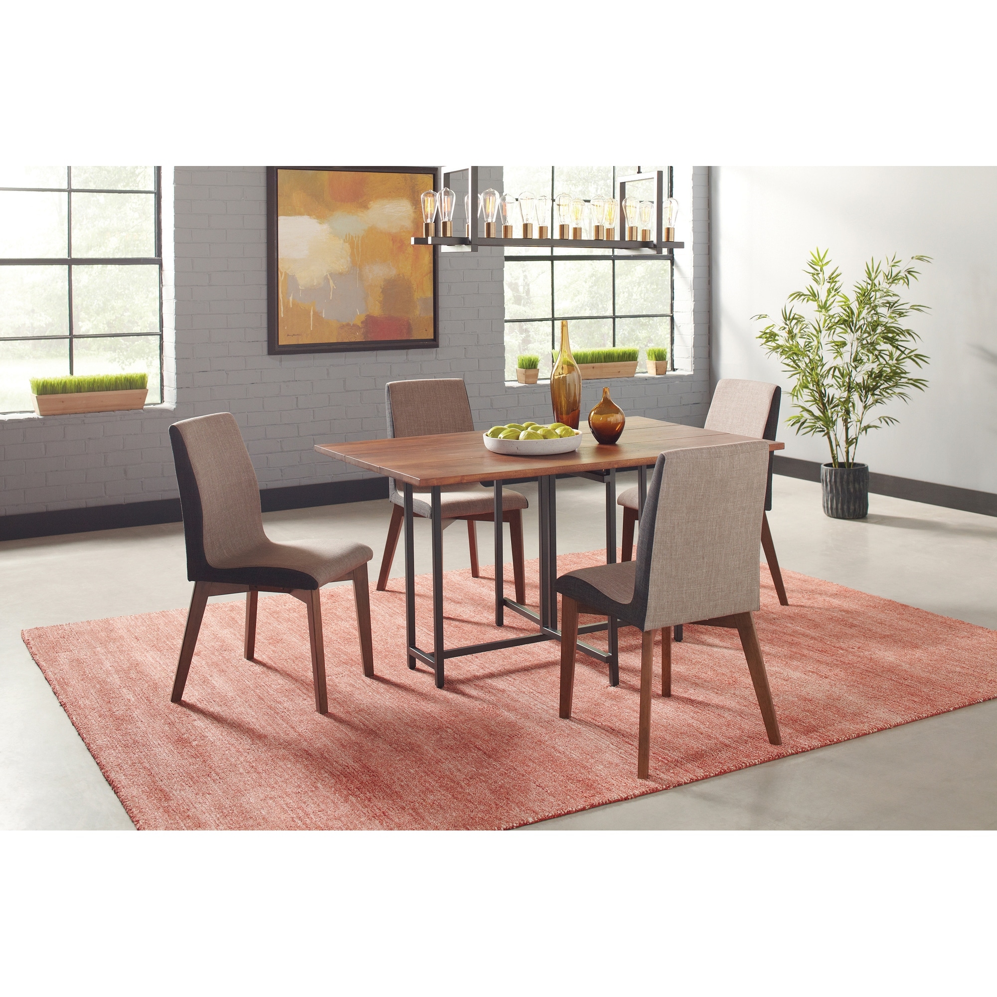 Honeycutt Light and Dark Grey Upholstered Dining Chairs Set of 4
