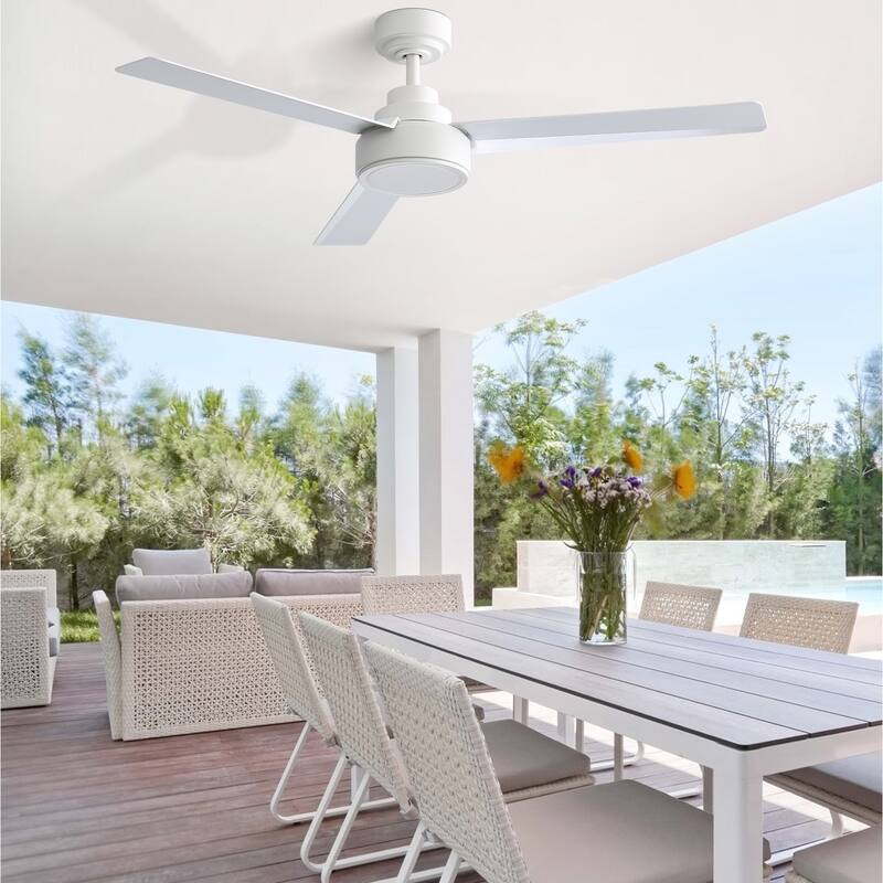 Sofucor 52Inch Ceiling Fan with Remote(No Light),Indoor Outdoor,6-Speed with 3 ABS Blades,Farmhouse,Quiet Reversible DC Motor