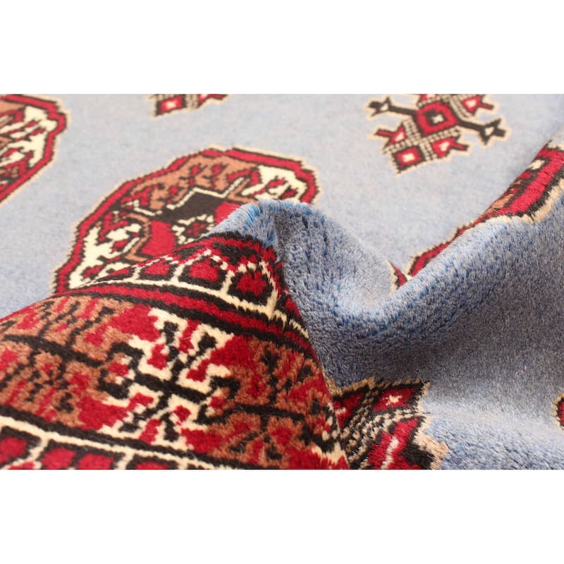 ECARPETGALLERY Hand-knotted Teimani Blue Wool Rug - 4'2 x 6'3