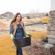 preview thumbnail 4 of 5, Achla Designs Versatile Traditional Galvanized Steel Oval Tub, 21 Inch Long, Black