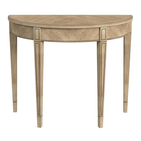 slide 2 of 6, Hampton Demilune Console Table Antique Beige