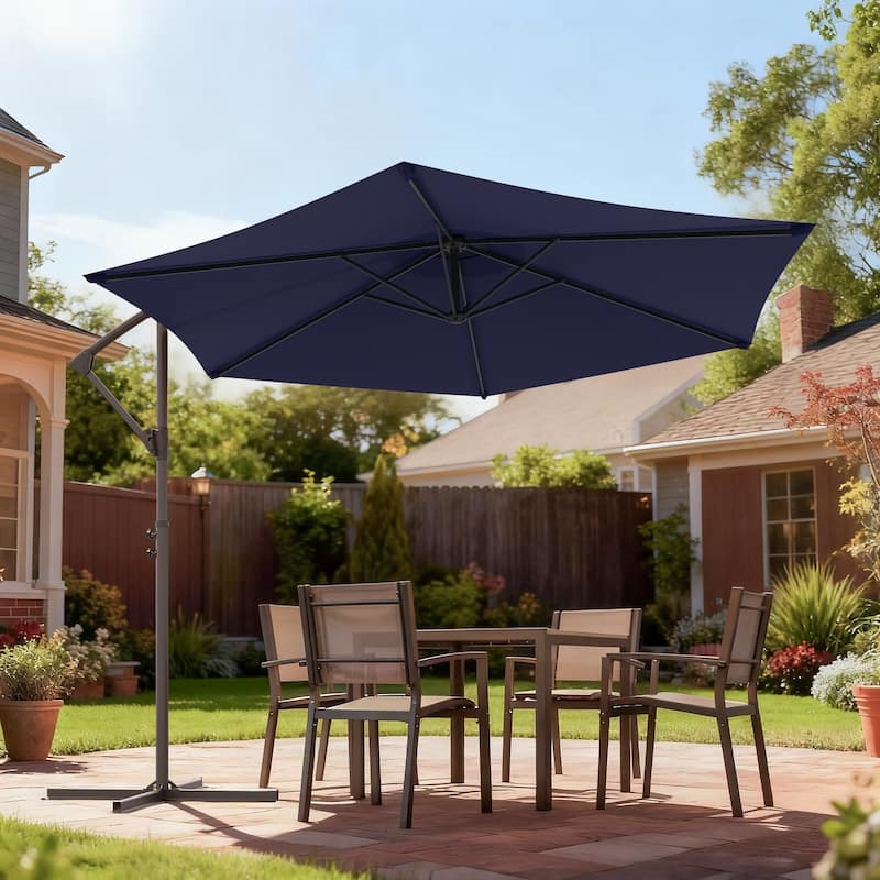 BONOSUKI 10ft Patio Offset Umbrella Outdoor Hanging Umbrella