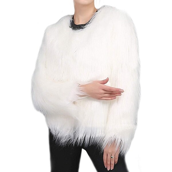 white shaggy jacket