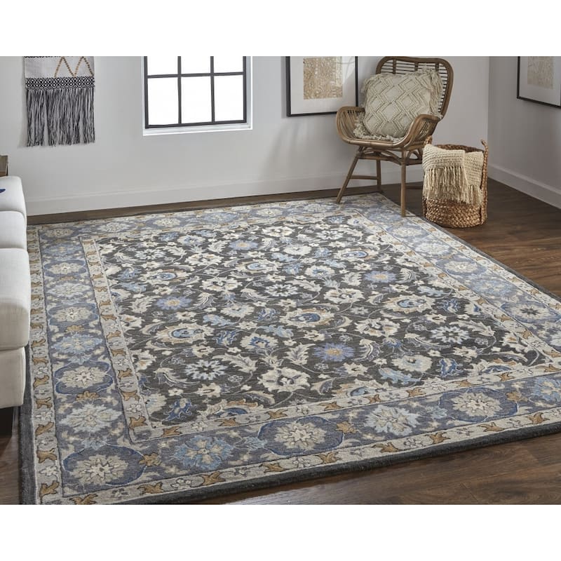 Vegi Floral Stain Resistant Area Rug By HomeRoots - 8' x 10'