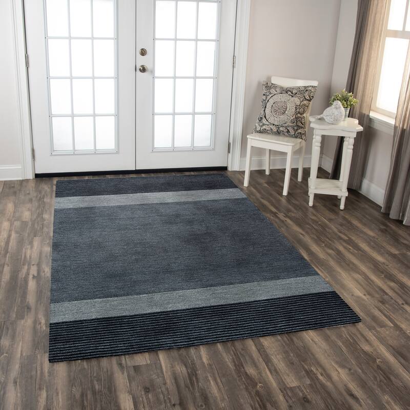 Alora Decor Wondrous Blue Hand-tufted Wool Rug