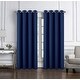 preview thumbnail 5 of 4, Cindy Solid Textured Window Curtain Panel Set Navy Blue