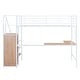 preview thumbnail 10 of 18, Twin Size Metal Loft Bed with Desk and Metal Grid, Stylish Metal Frame Bed with Lateral Storage Ladder and Wardrobe