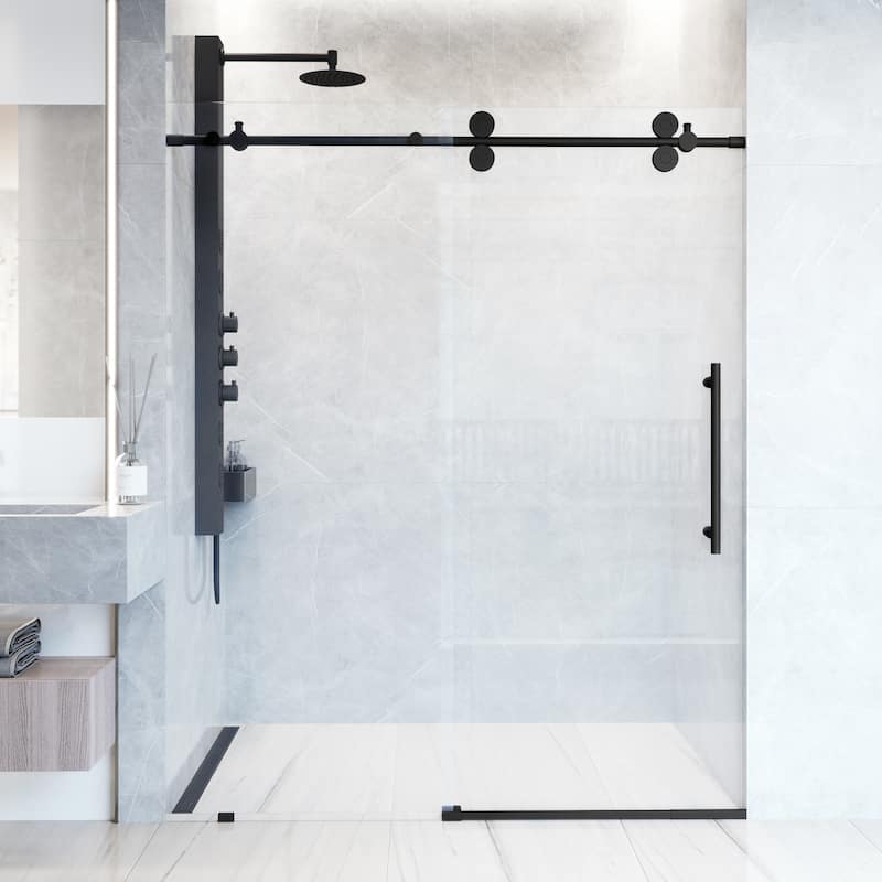 VIGO Elan 56" to 60" W x 74" H Frameless Sliding Shower Door