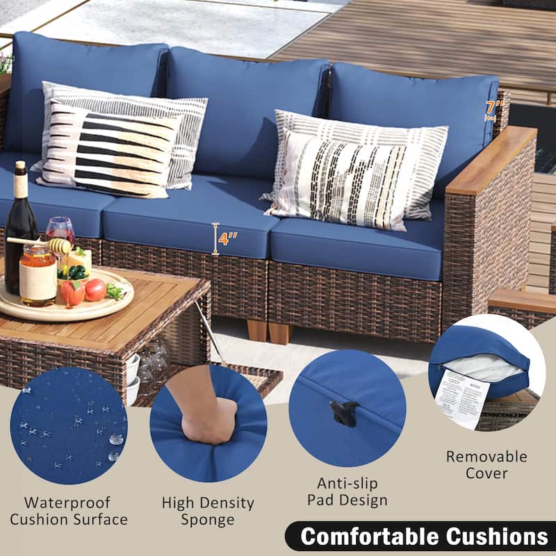8-Piece Wicker Outdoor Patio Furniture Set