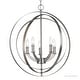 preview thumbnail 7 of 5, Luxury Industrial Chic Chandelier, 24.375"H x 22"W, with Modern Farmhouse Style, Brushed Nickel Finish by Urban Ambiance