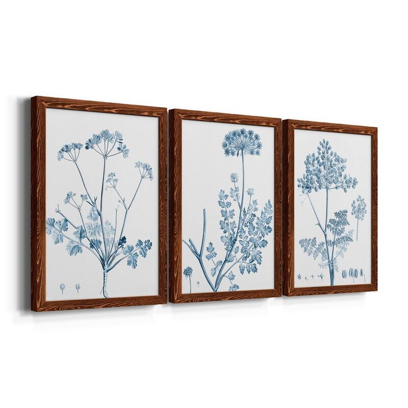 Antique Botanical in Blue IV-Premium Framed Canvas - Ready to Hang - Multi-Color