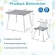 preview thumbnail 22 of 27, 3 Pieces Kids Table and Chairs Set for Arts Crafts Snack Time - 24.5" x 24.5" x 17"