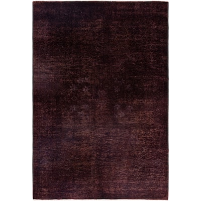 Overdyed One-of-a-Kind Hand-Knotted Area Rug - Purple - 5' 3" x 7' 7"