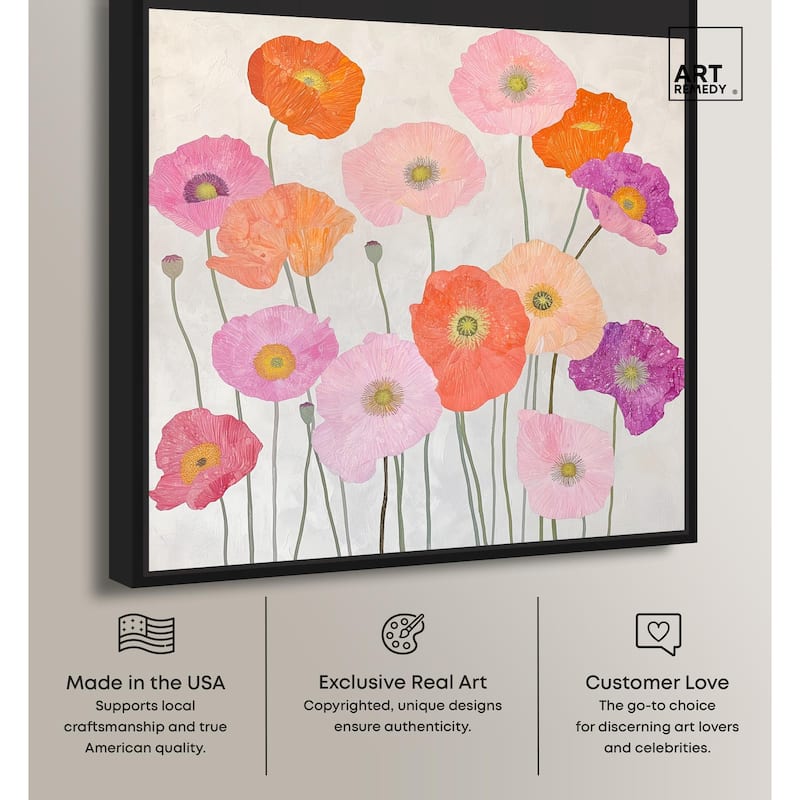 Sunset Poppy Chorus I Canvas by Art Remedy