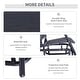 preview thumbnail 7 of 7, Outsunny 2-person Black Outdoor Double Rocker Glider Bench