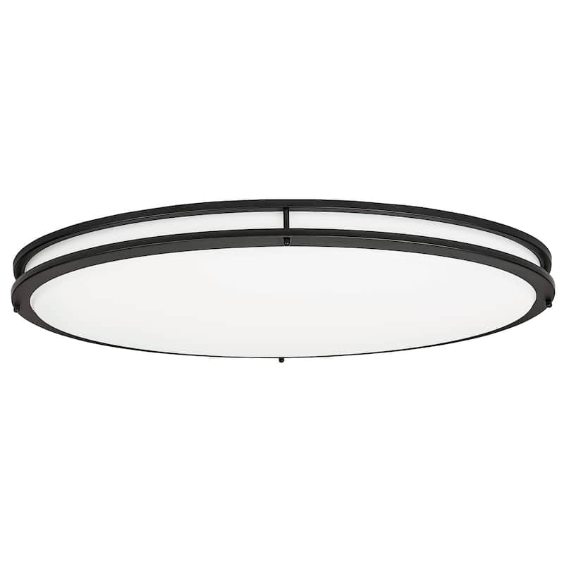 Design House 588863-BLK Owens 33" Wide Integrated LED Flush Mount Drum - Matte Black