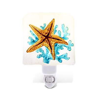 CoTa Global Sea Starfish Glass Plug In Night Light Wall Home Decor - 4″Lx2.5″Wx6.5″H