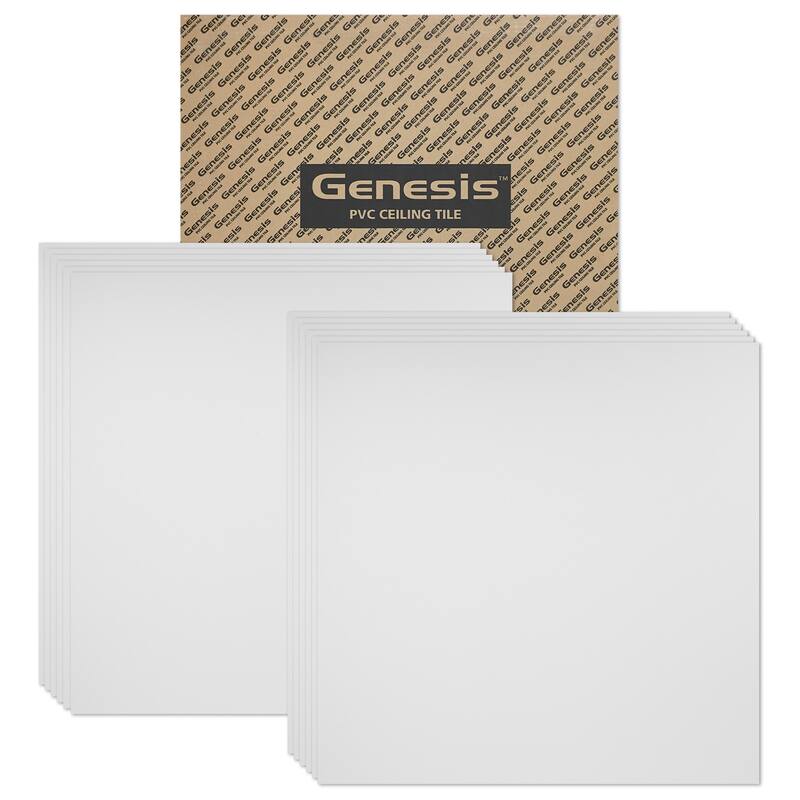 Genesis Smooth Pro White Lay-in Ceiling Tile - Pack of 12
